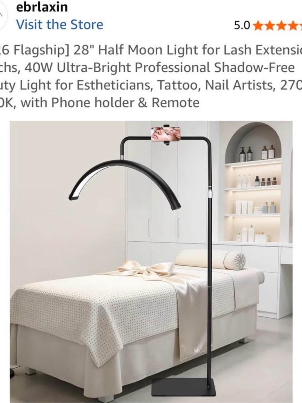 28" Half Moon Arc Floor Light - Black